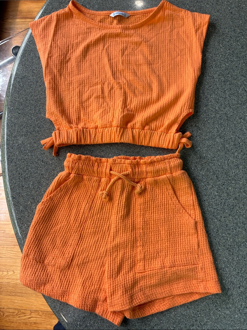Mayoral Orange Ribbed Two-Piece Matching Set